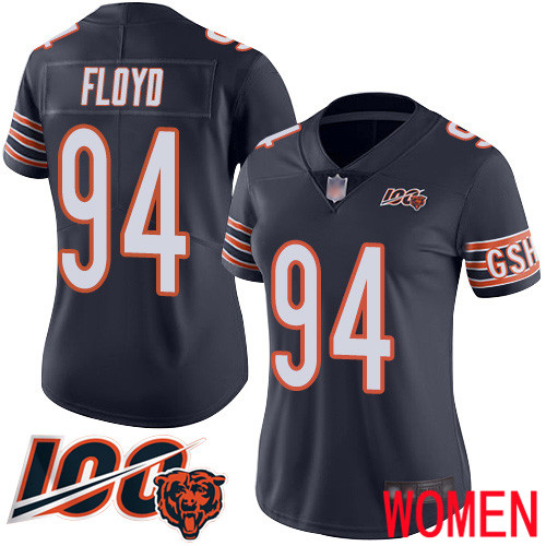 Chicago Bears Limited Navy Blue Women Leonard Floyd Home Jersey NFL Football #94 100th Season